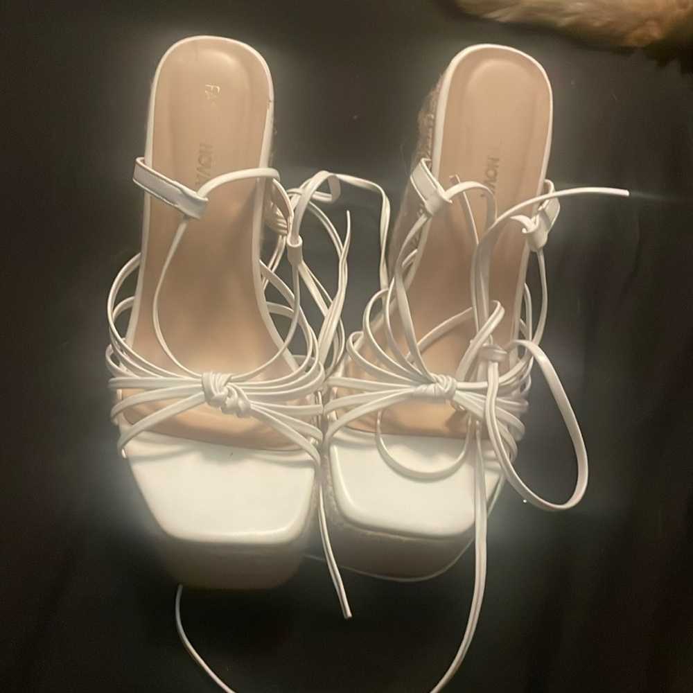 White Fashion nova wedges